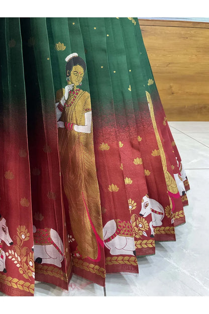 దక్షిణ భారత పండుగ సాంప్రదాయ హాఫ్ చీర (ఛవి) 