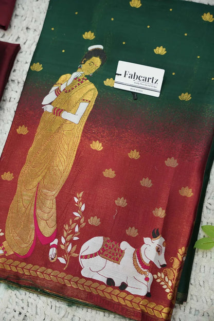 దక్షిణ భారత పండుగ సాంప్రదాయ హాఫ్ చీర (ఛవి) 