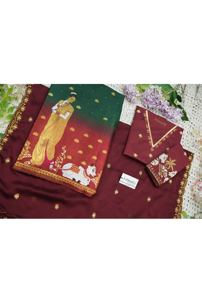 దక్షిణ భారత పండుగ సాంప్రదాయ హాఫ్ చీర (ఛవి) 