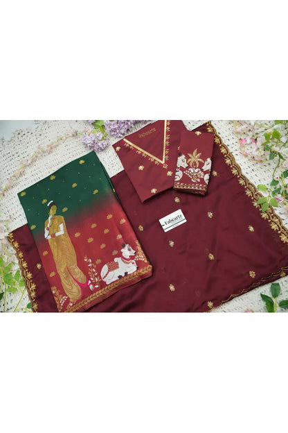 దక్షిణ భారత పండుగ సాంప్రదాయ హాఫ్ చీర (ఛవి) 