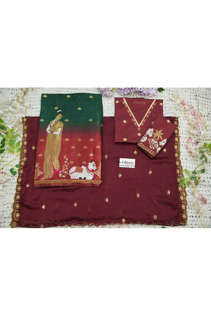 దక్షిణ భారత పండుగ సాంప్రదాయ హాఫ్ చీర (ఛవి) 