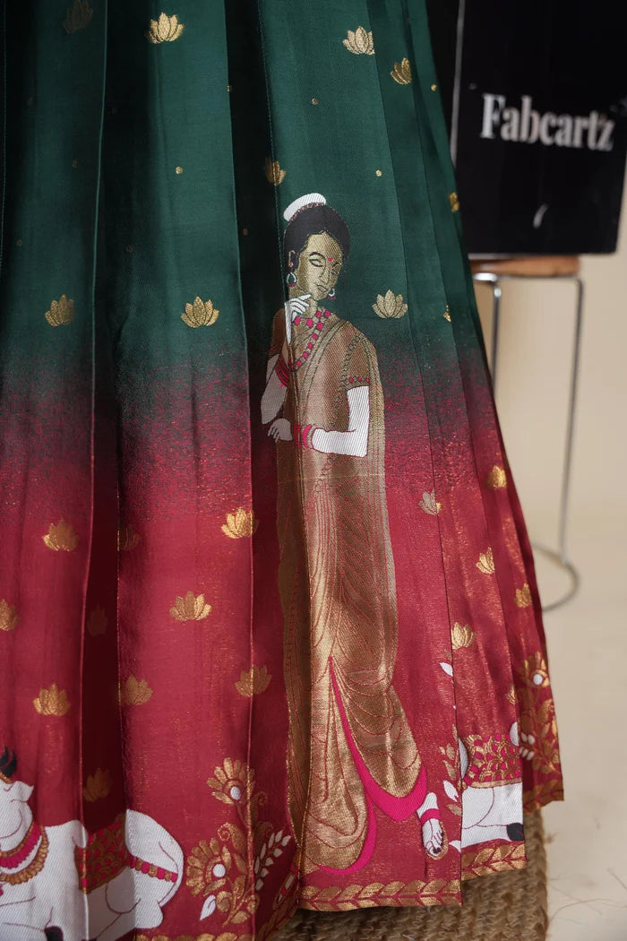 దక్షిణ భారత పండుగ సాంప్రదాయ హాఫ్ చీర (ఛవి) 