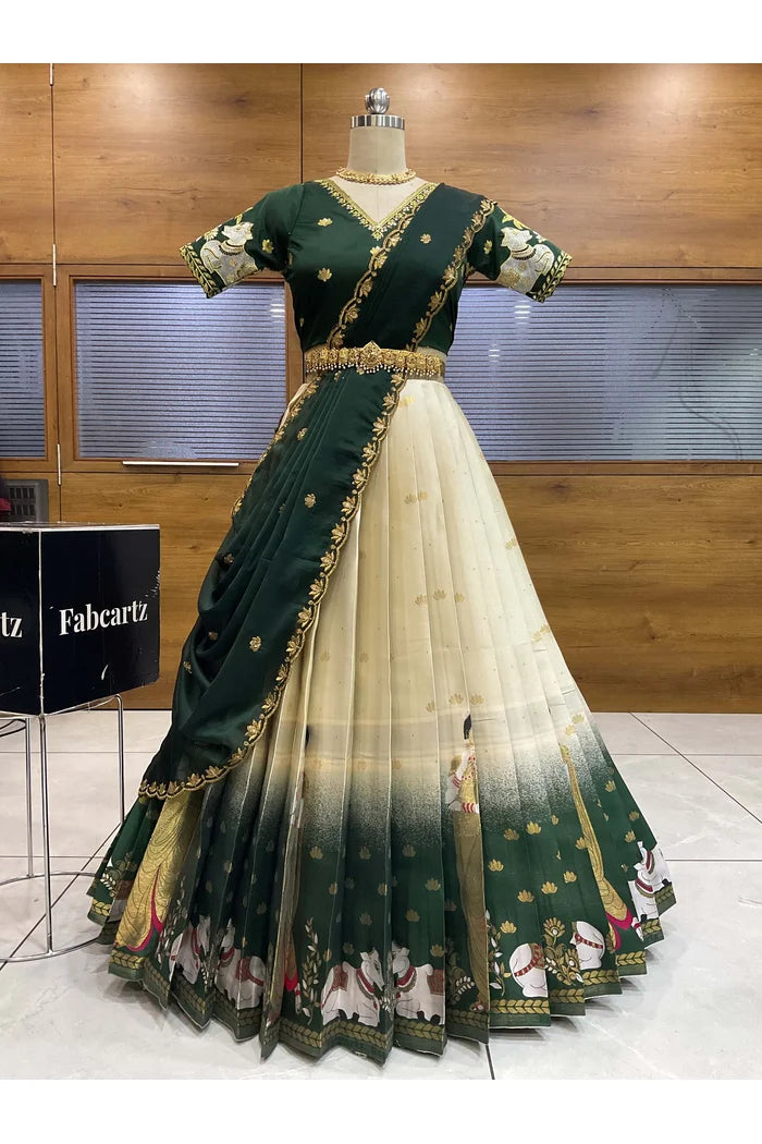 దక్షిణ భారత పండుగ సాంప్రదాయ హాఫ్ చీర (ఛవి) 