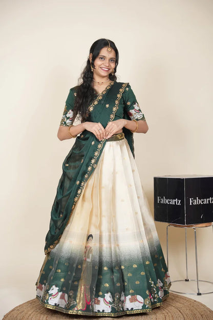 దక్షిణ భారత పండుగ సాంప్రదాయ హాఫ్ చీర (ఛవి) 