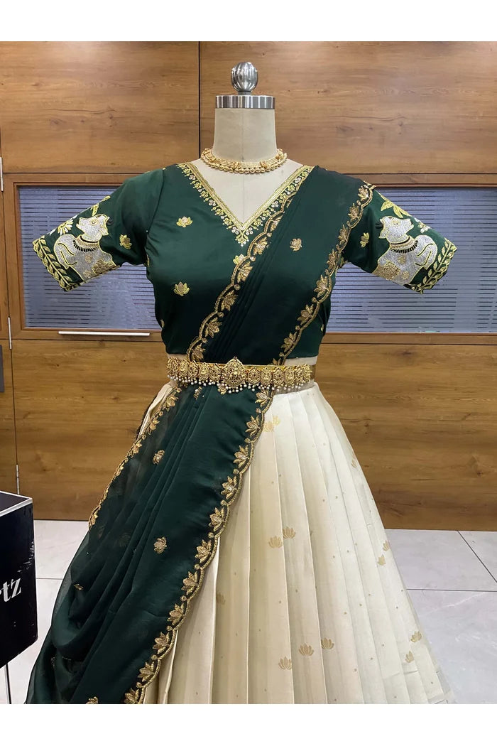 దక్షిణ భారత పండుగ సాంప్రదాయ హాఫ్ చీర (ఛవి) 