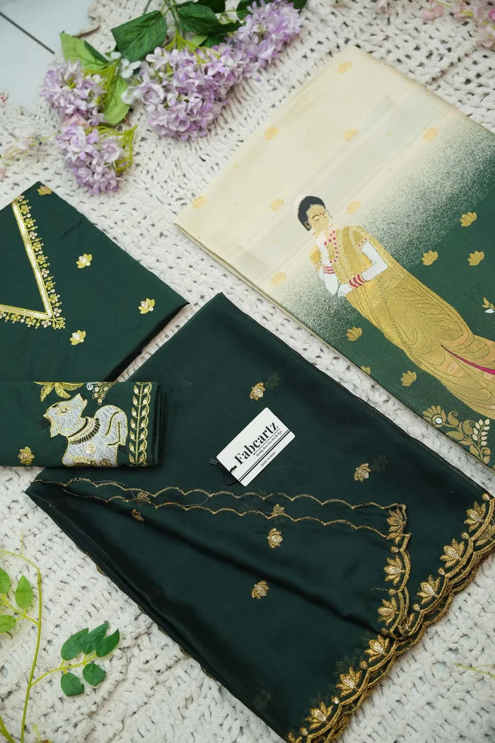 దక్షిణ భారత పండుగ సాంప్రదాయ హాఫ్ చీర (ఛవి) 