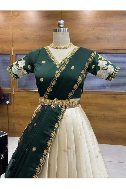 దక్షిణ భారత పండుగ సాంప్రదాయ హాఫ్ చీర (ఛవి) 