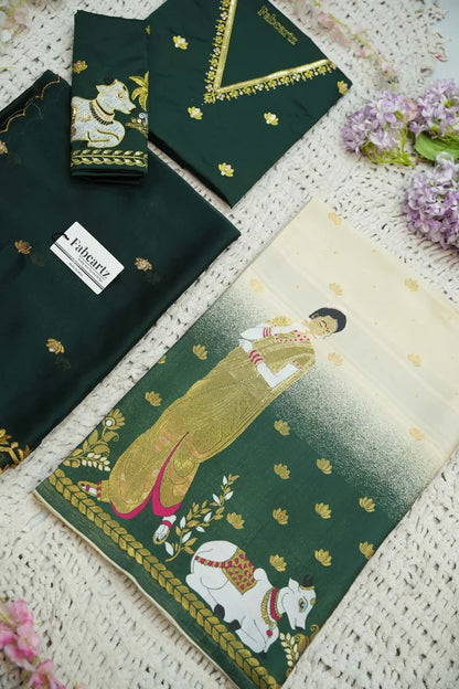 దక్షిణ భారత పండుగ సాంప్రదాయ హాఫ్ చీర (ఛవి) 