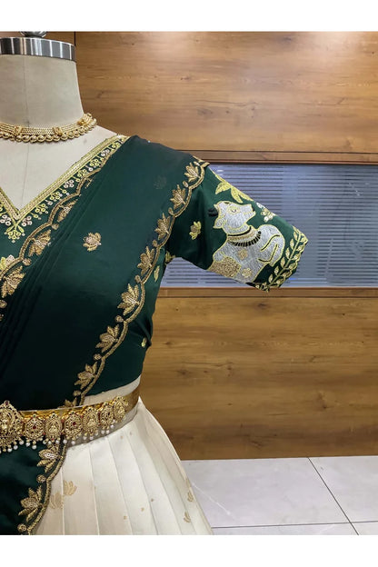 దక్షిణ భారత పండుగ సాంప్రదాయ హాఫ్ చీర (ఛవి) 