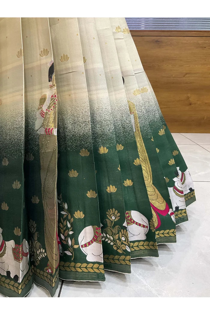 దక్షిణ భారత పండుగ సాంప్రదాయ హాఫ్ చీర (ఛవి) 