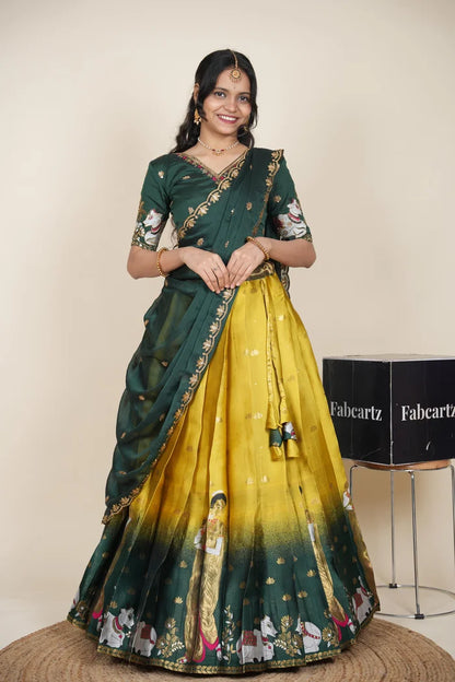 దక్షిణ భారత పండుగ సాంప్రదాయ హాఫ్ చీర (ఛవి) 