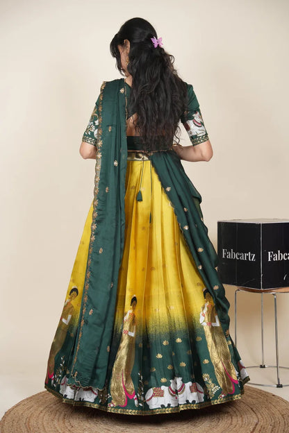 దక్షిణ భారత పండుగ సాంప్రదాయ హాఫ్ చీర (ఛవి) 