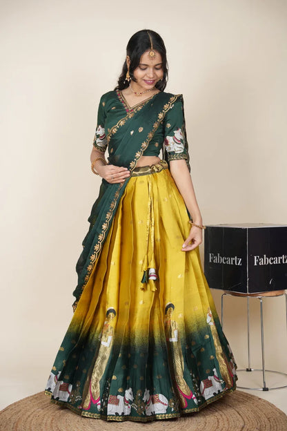 దక్షిణ భారత పండుగ సాంప్రదాయ హాఫ్ చీర (ఛవి) 