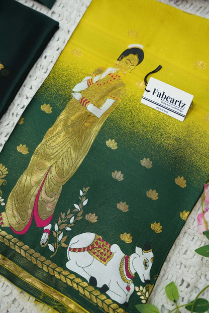 దక్షిణ భారత పండుగ సాంప్రదాయ హాఫ్ చీర (ఛవి) 