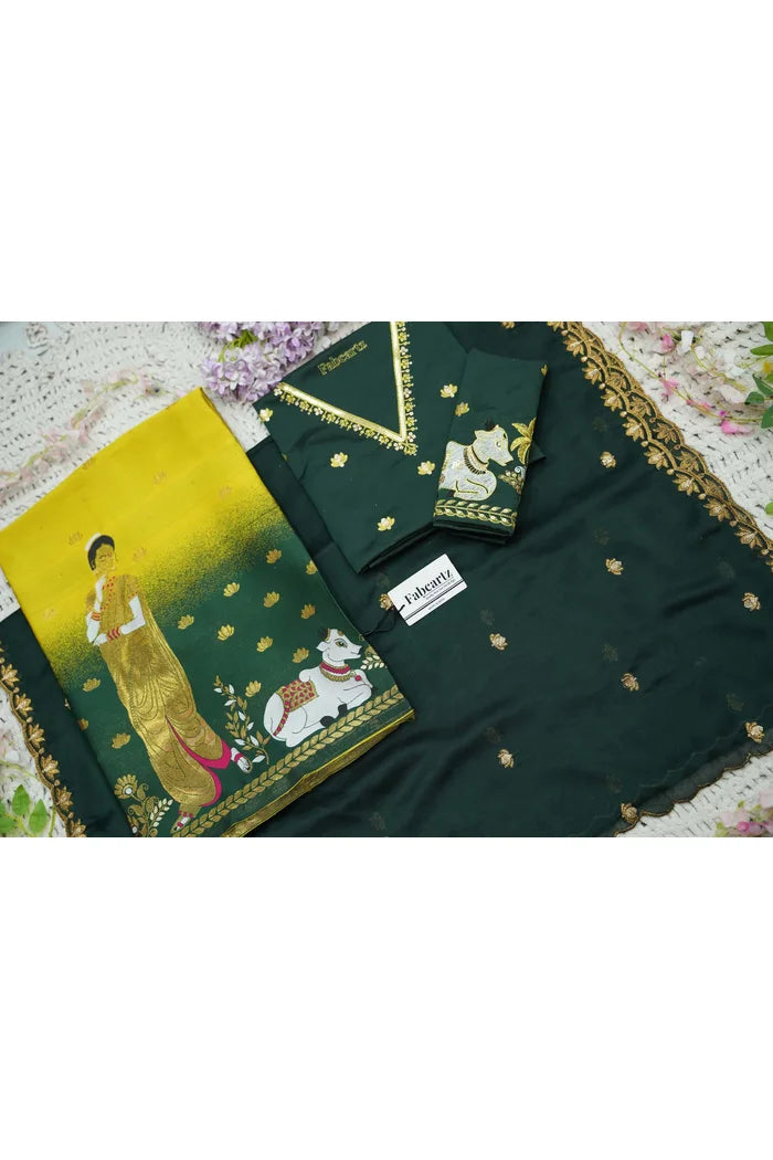 దక్షిణ భారత పండుగ సాంప్రదాయ హాఫ్ చీర (ఛవి) 