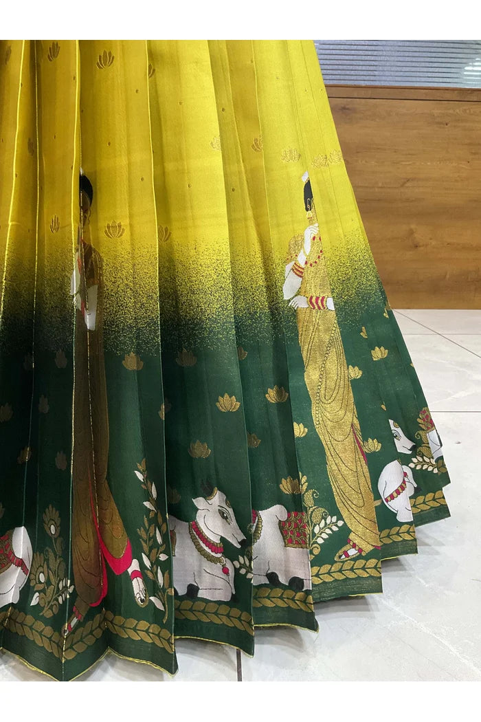 దక్షిణ భారత పండుగ సాంప్రదాయ హాఫ్ చీర (ఛవి) 