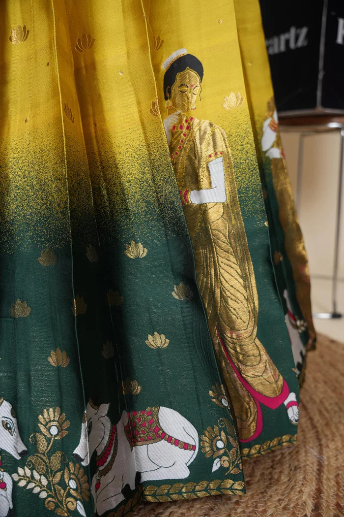 దక్షిణ భారత పండుగ సాంప్రదాయ హాఫ్ చీర (ఛవి) 