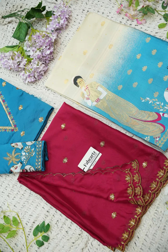 దక్షిణ భారత పండుగ సాంప్రదాయ హాఫ్ చీర (ఛవి) 