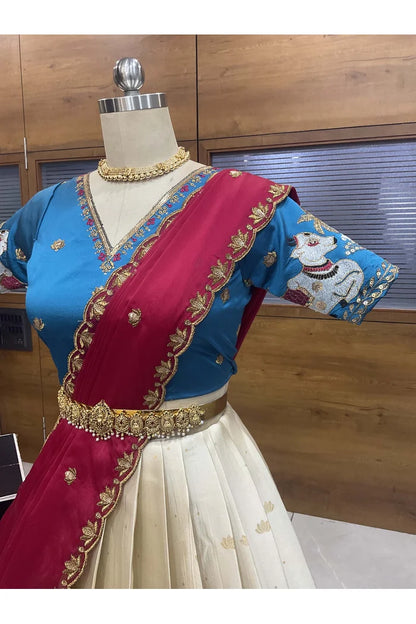 దక్షిణ భారత పండుగ సాంప్రదాయ హాఫ్ చీర (ఛవి) 