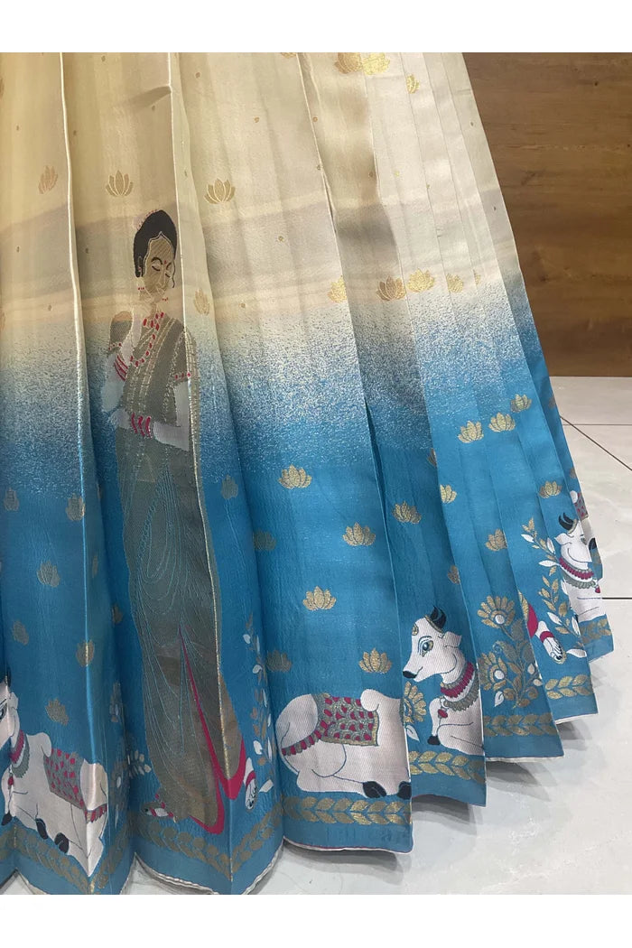 దక్షిణ భారత పండుగ సాంప్రదాయ హాఫ్ చీర (ఛవి) 