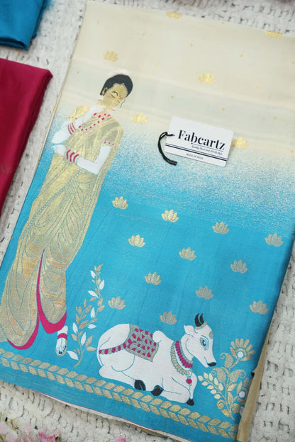 దక్షిణ భారత పండుగ సాంప్రదాయ హాఫ్ చీర (ఛవి) 