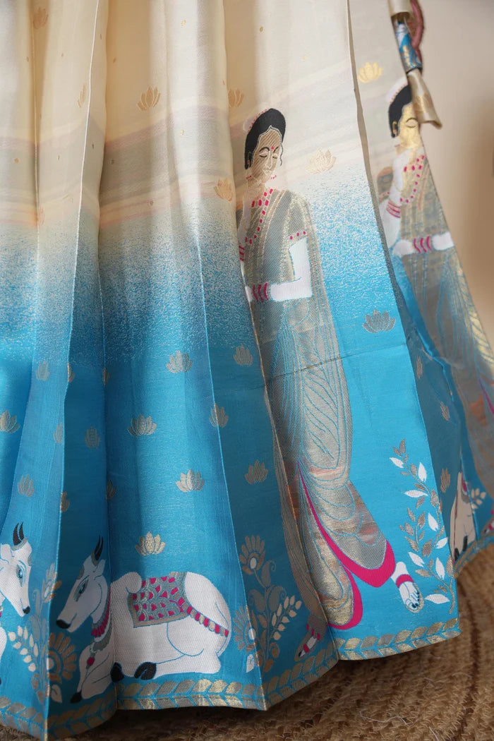 దక్షిణ భారత పండుగ సాంప్రదాయ హాఫ్ చీర (ఛవి) 