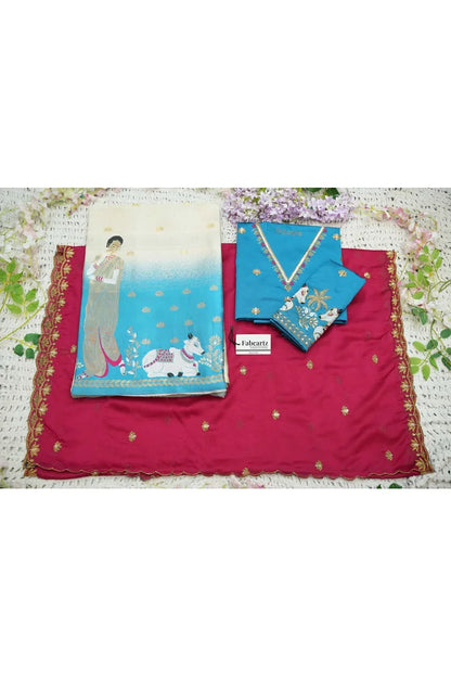 దక్షిణ భారత పండుగ సాంప్రదాయ హాఫ్ చీర (ఛవి) 