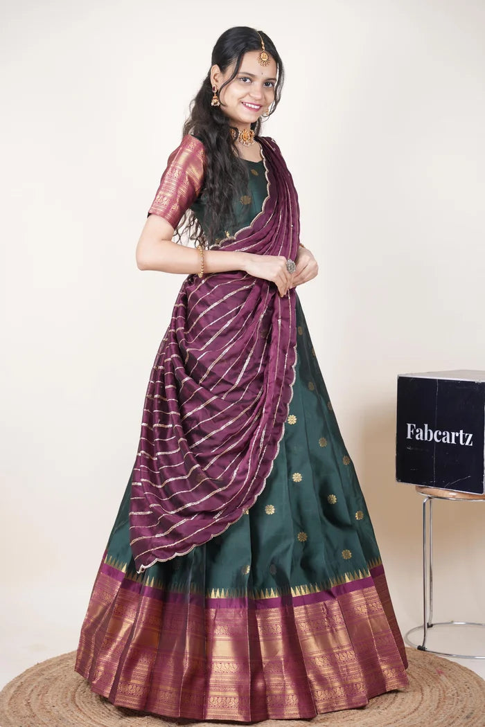 దక్షిణ భారత పండుగ సాంప్రదాయ హాఫ్ చీర (ఛవి) 