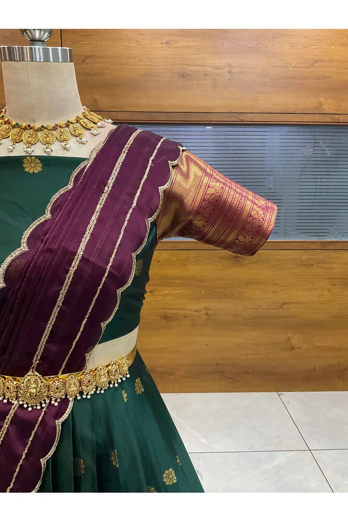 దక్షిణ భారత పండుగ సాంప్రదాయ హాఫ్ చీర (ఛవి) 