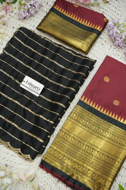 దక్షిణ భారత పండుగ సాంప్రదాయ హాఫ్ చీర (ఛవి) 