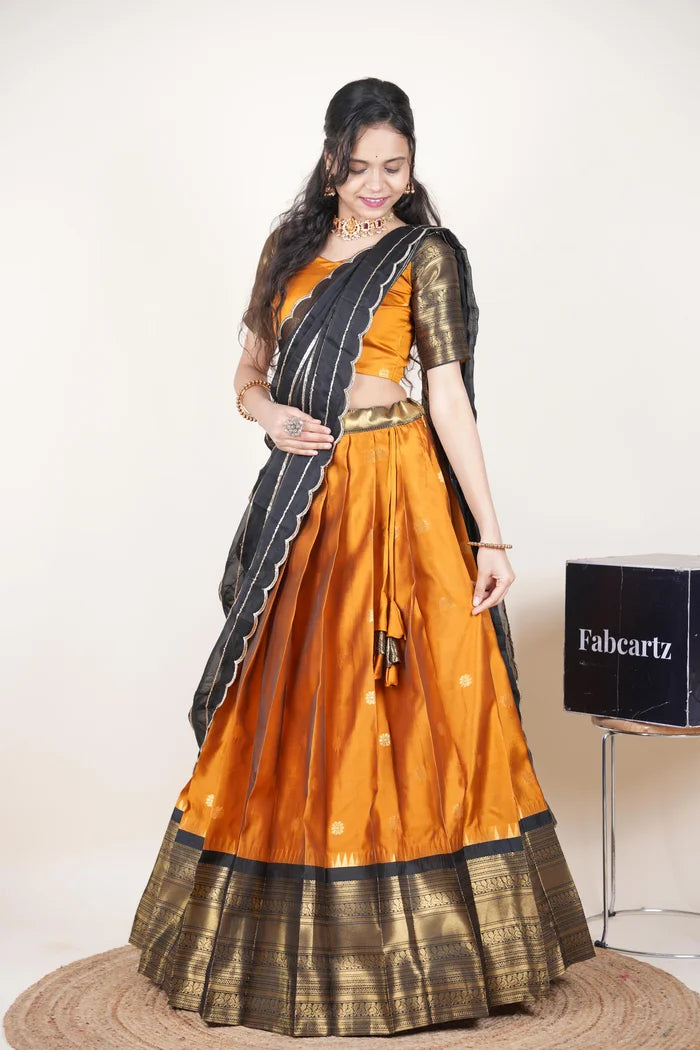 దక్షిణ భారత పండుగ సాంప్రదాయ హాఫ్ చీర (ఛవి) 