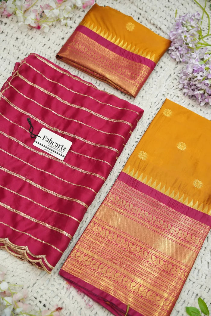 దక్షిణ భారత పండుగ సాంప్రదాయ హాఫ్ చీర (ఛవి) 