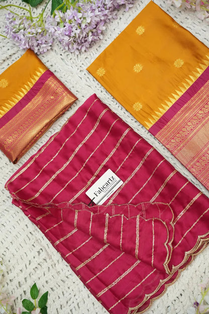 దక్షిణ భారత పండుగ సాంప్రదాయ హాఫ్ చీర (ఛవి) 