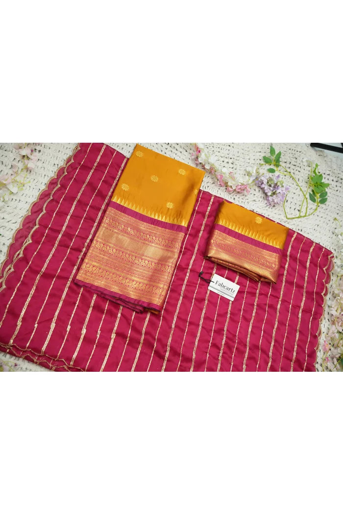 దక్షిణ భారత పండుగ సాంప్రదాయ హాఫ్ చీర (ఛవి) 