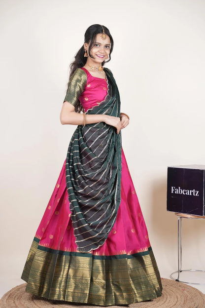 దక్షిణ భారత పండుగ సాంప్రదాయ హాఫ్ చీర (ఛవి) 