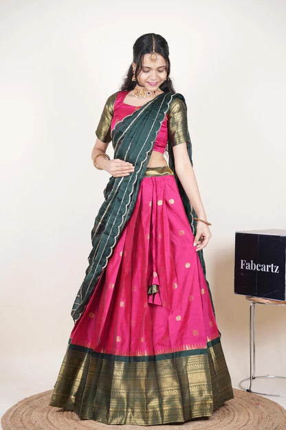 దక్షిణ భారత పండుగ సాంప్రదాయ హాఫ్ చీర (ఛవి) 