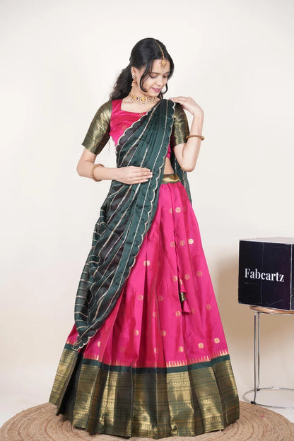 దక్షిణ భారత పండుగ సాంప్రదాయ హాఫ్ చీర (ఛవి) 