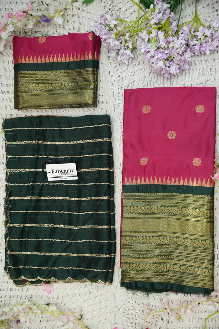 దక్షిణ భారత పండుగ సాంప్రదాయ హాఫ్ చీర (ఛవి) 