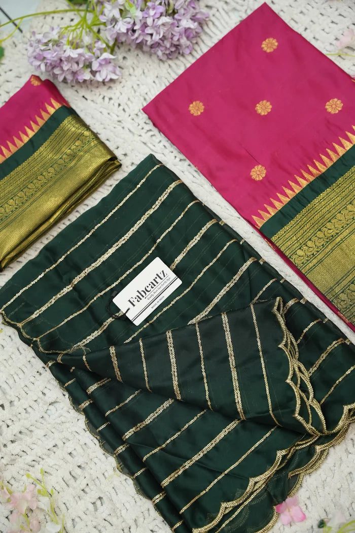 దక్షిణ భారత పండుగ సాంప్రదాయ హాఫ్ చీర (ఛవి) 