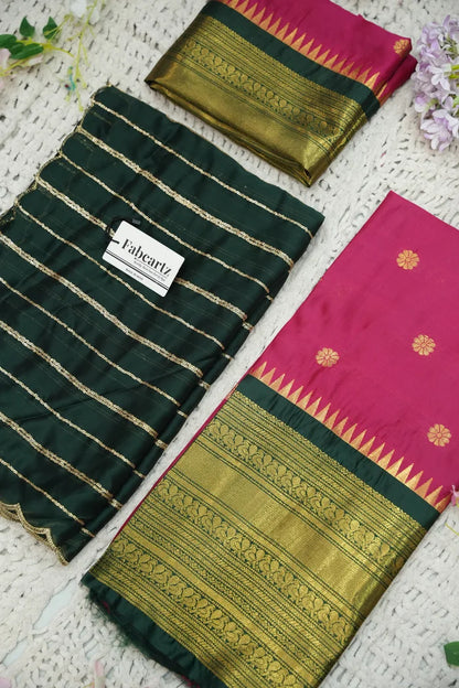 దక్షిణ భారత పండుగ సాంప్రదాయ హాఫ్ చీర (ఛవి) 