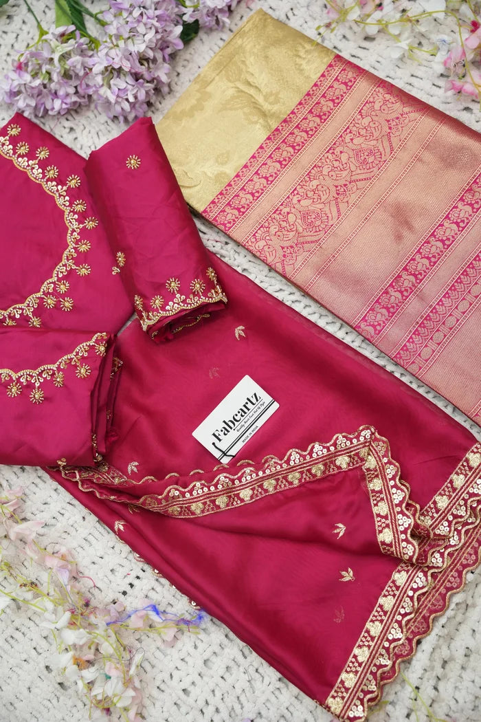 దక్షిణ భారత పండుగ సాంప్రదాయ హాఫ్ చీర (ఛవి) 