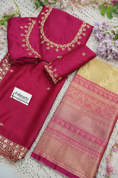 దక్షిణ భారత పండుగ సాంప్రదాయ హాఫ్ చీర (ఛవి) 