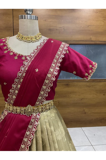 దక్షిణ భారత పండుగ సాంప్రదాయ హాఫ్ చీర (ఛవి) 