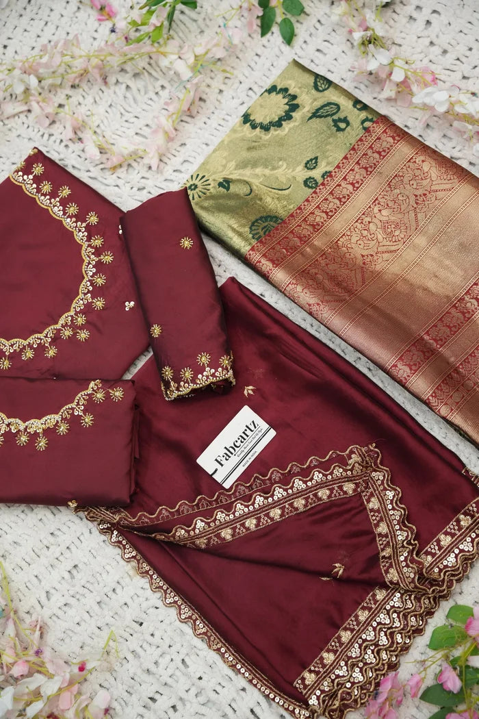 దక్షిణ భారత పండుగ సాంప్రదాయ హాఫ్ చీర (ఛవి) 