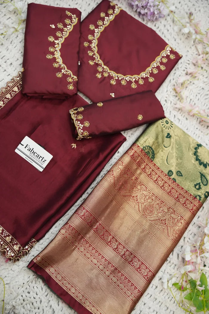 దక్షిణ భారత పండుగ సాంప్రదాయ హాఫ్ చీర (ఛవి) 