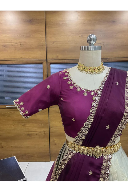 దక్షిణ భారత పండుగ సాంప్రదాయ హాఫ్ చీర (ఛవి) 