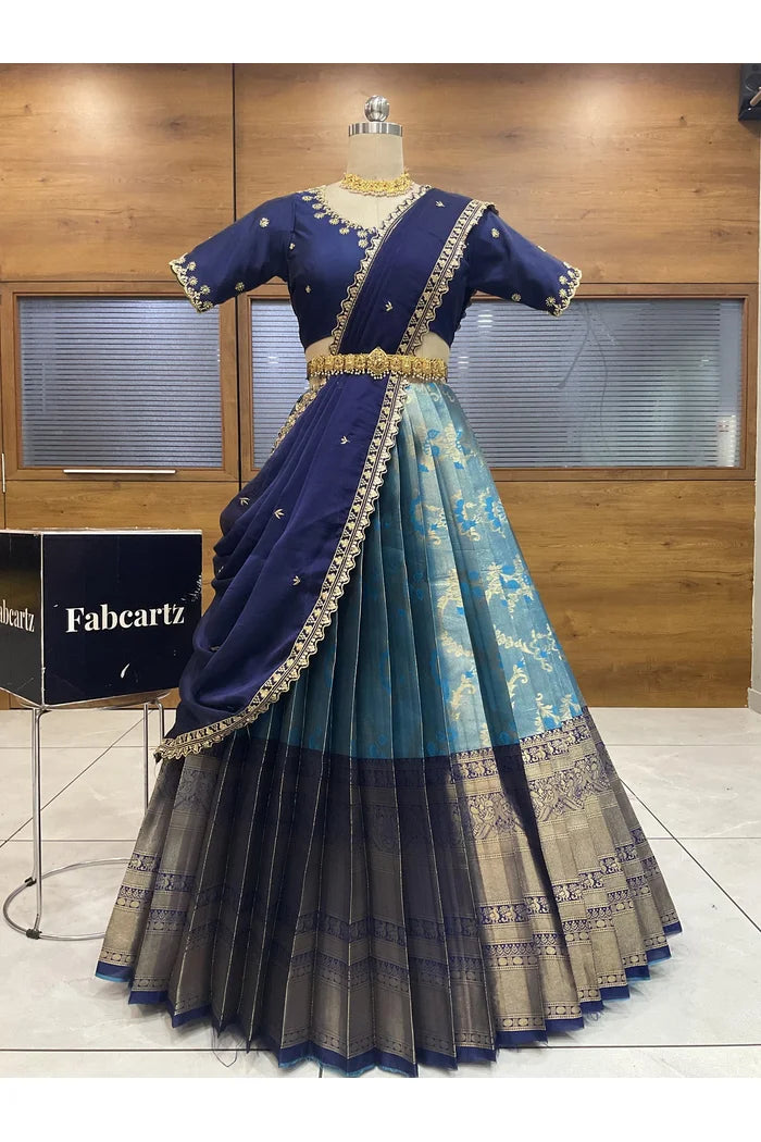 దక్షిణ భారత పండుగ సాంప్రదాయ హాఫ్ చీర (ఛవి) 