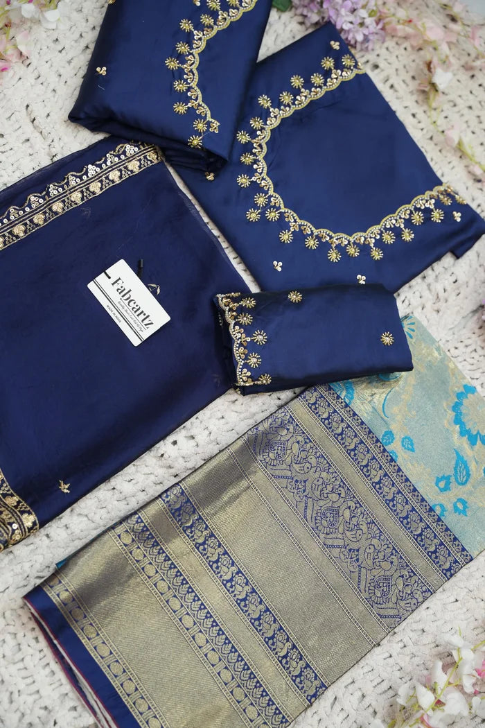 దక్షిణ భారత పండుగ సాంప్రదాయ హాఫ్ చీర (ఛవి) 