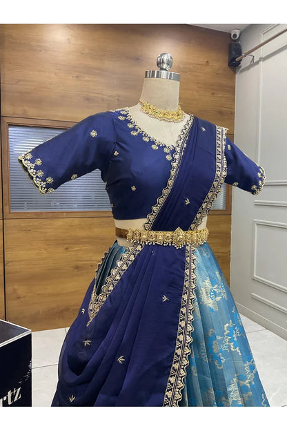 దక్షిణ భారత పండుగ సాంప్రదాయ హాఫ్ చీర (ఛవి) 