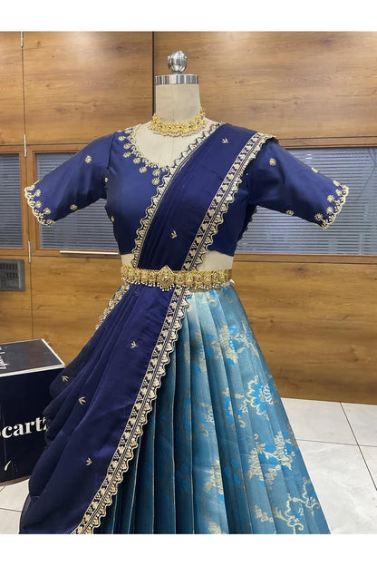 దక్షిణ భారత పండుగ సాంప్రదాయ హాఫ్ చీర (ఛవి) 